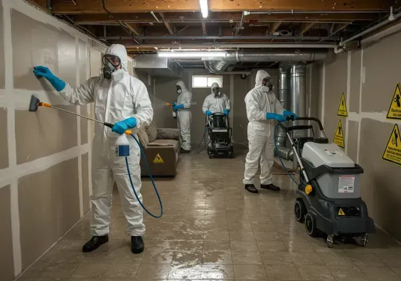 Basement Moisture Removal and Structural Drying process in Franklinville, NY